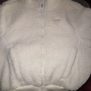 NEW💕 pink Victoria's Secret Cream/white Fuzzy Jacket
